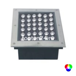 Встраиваемый LED-прожектор 36-диодный 12/24VDC IP67, 300х300 мм RGB