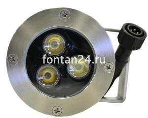 Подводный светодиодный прожектор (LED) 3 диода, 45°, 12V.DC, холодный белый Подводный светодиодный прожектор (LED) 3 диода, 45°, 12V.DC, холодный белый